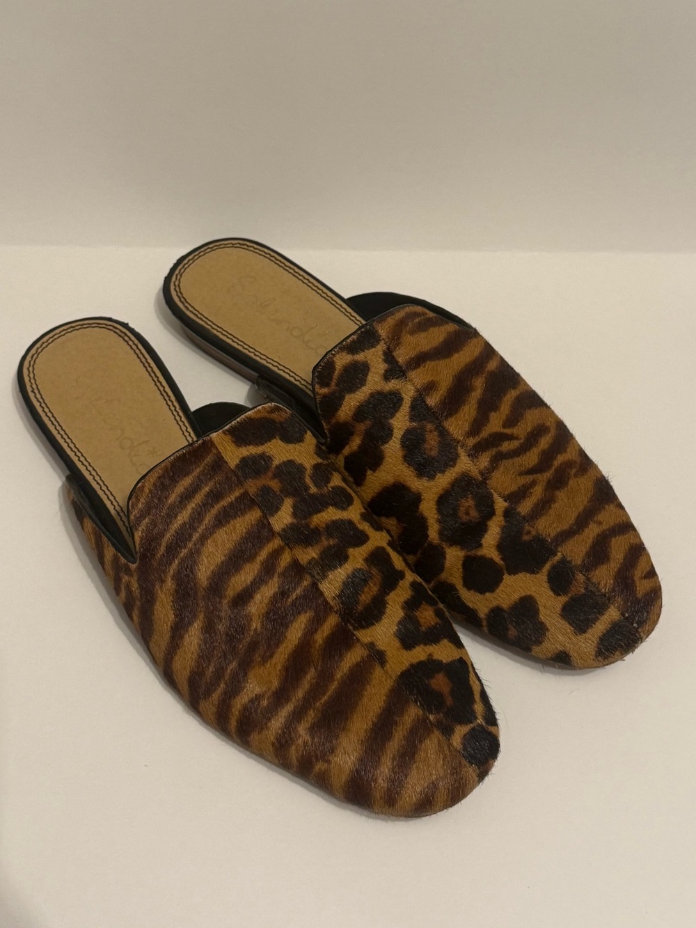 Splendid | Mixed Print Leopard Calf Hair Leather Mules | Sz 7M